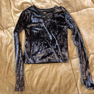 Velvet long sleeve shirt
